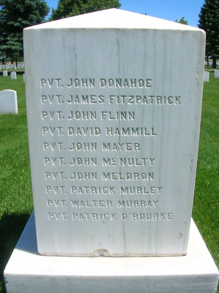 Pomník se jmény vojáků, kteří padli během Grattanova masakru.