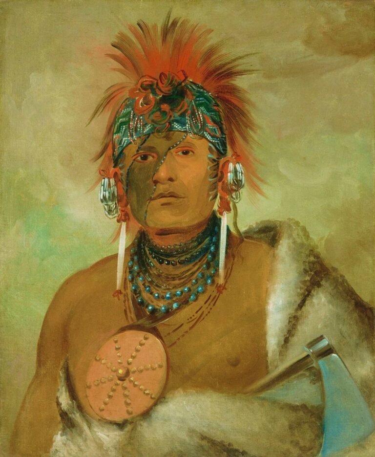 George Catlin: Wá-hón-ga-shee, Není blázen, Kansa, 1832